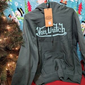 Von Dutch Teal and Dark Green Men's Hoodie